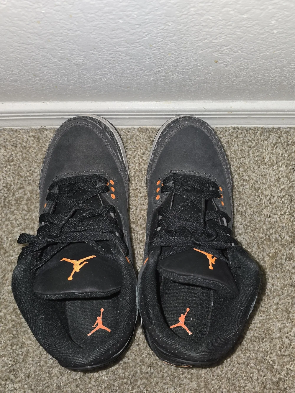 Jordan Kids' Retro 3 Fear Size 6Y  Low Top Sneakers - Black/Orange